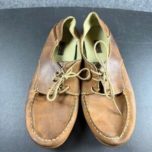 Olukai Mens Heleuma Leather Lace Up Boat Shoes Casual Comfort Brown Size US 8